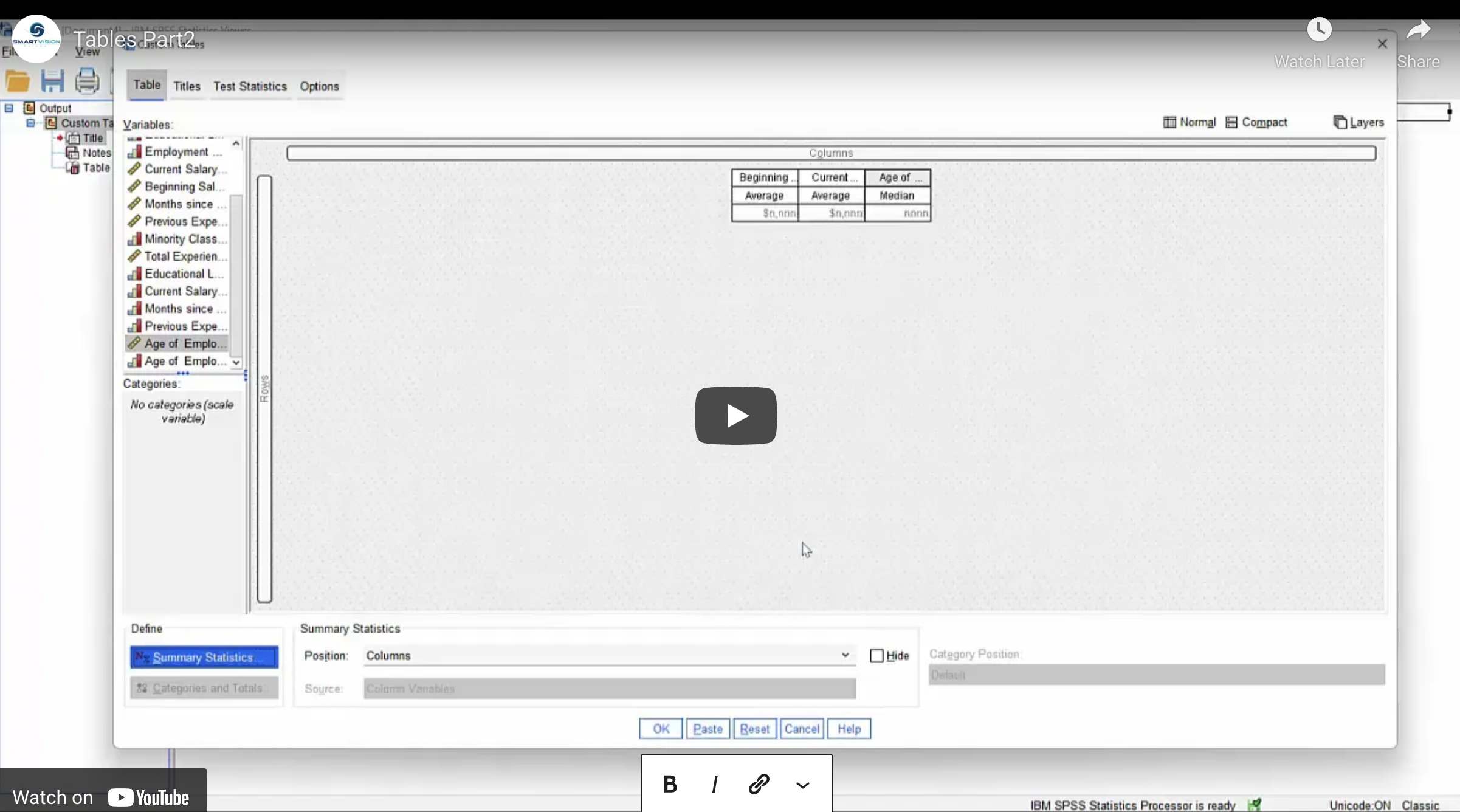 Adding Scale variables, formatting and labels - Smart Vision Europe