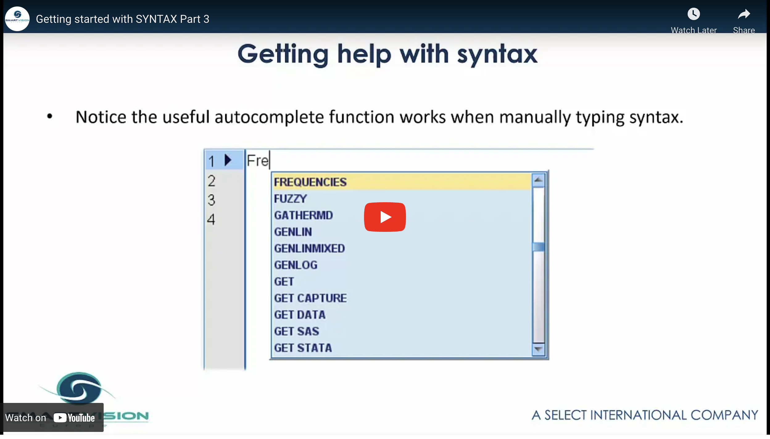 Getting help with SPSS syntax - Smart Vision Europe