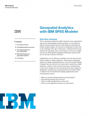 Geospatial analytics with IBM SPSS Modeler