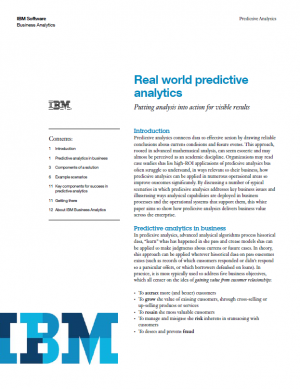 Real world examples of predictive analytics