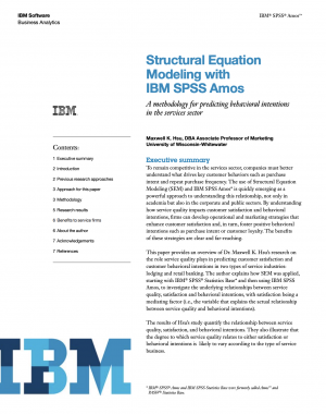 Structural equation modelling with IBM SPSS Amos